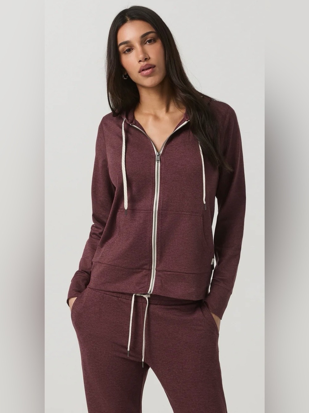 Vuori NWOT Halo Performance Hoodie Heather Red Full-Zip sweatshirt S